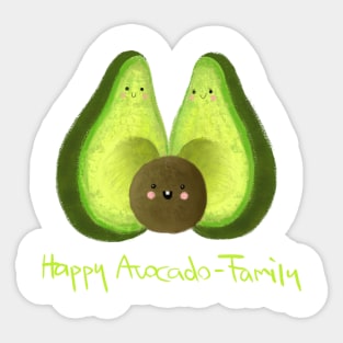 Happy Avocado-Family Sticker